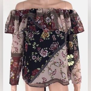 Cliche Floral Off the Shoulder Blouse Ladies Small